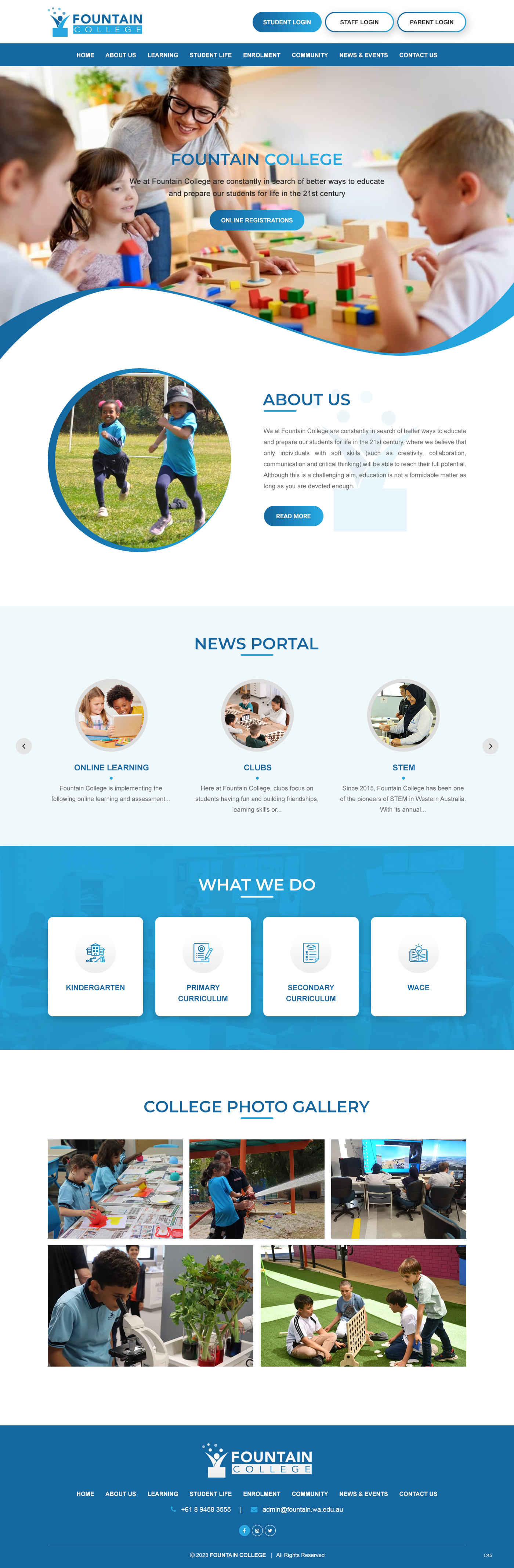 Diseño Web por pb para Fountain College | Diseño #30588109