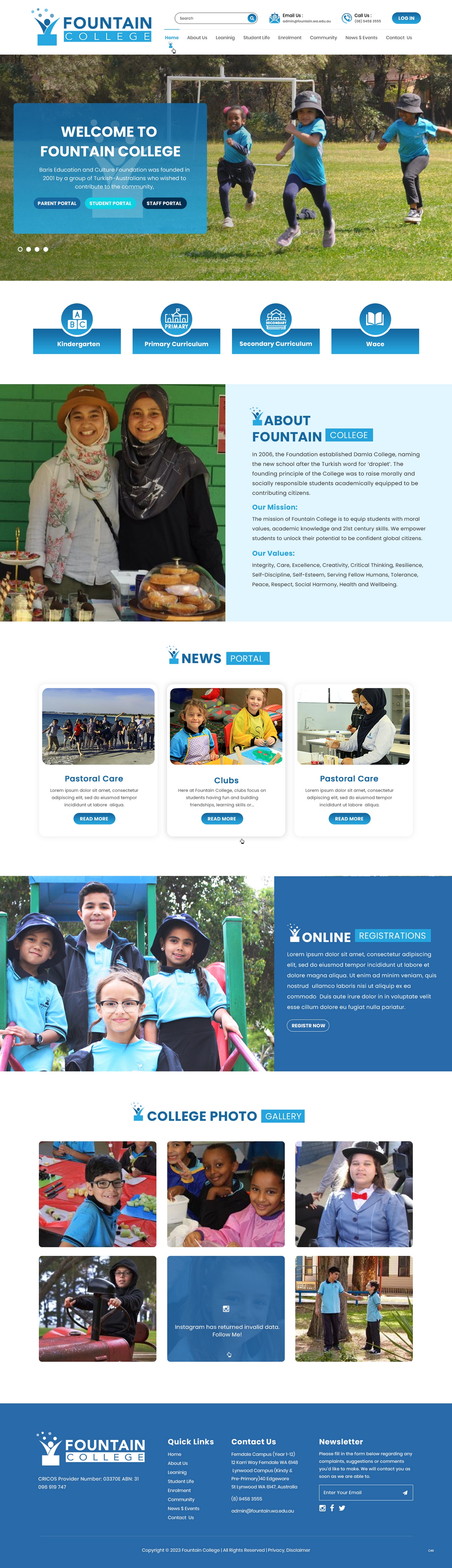 Web Design by pb for Fountain College | Design #30595720