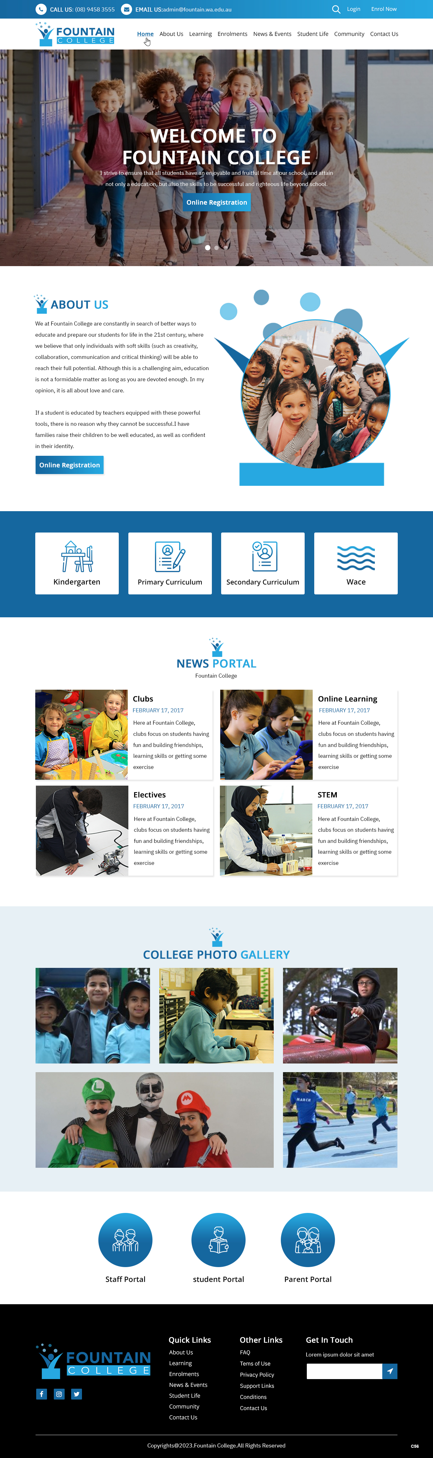 Diseño Web por pb para Fountain College | Diseño #30595724