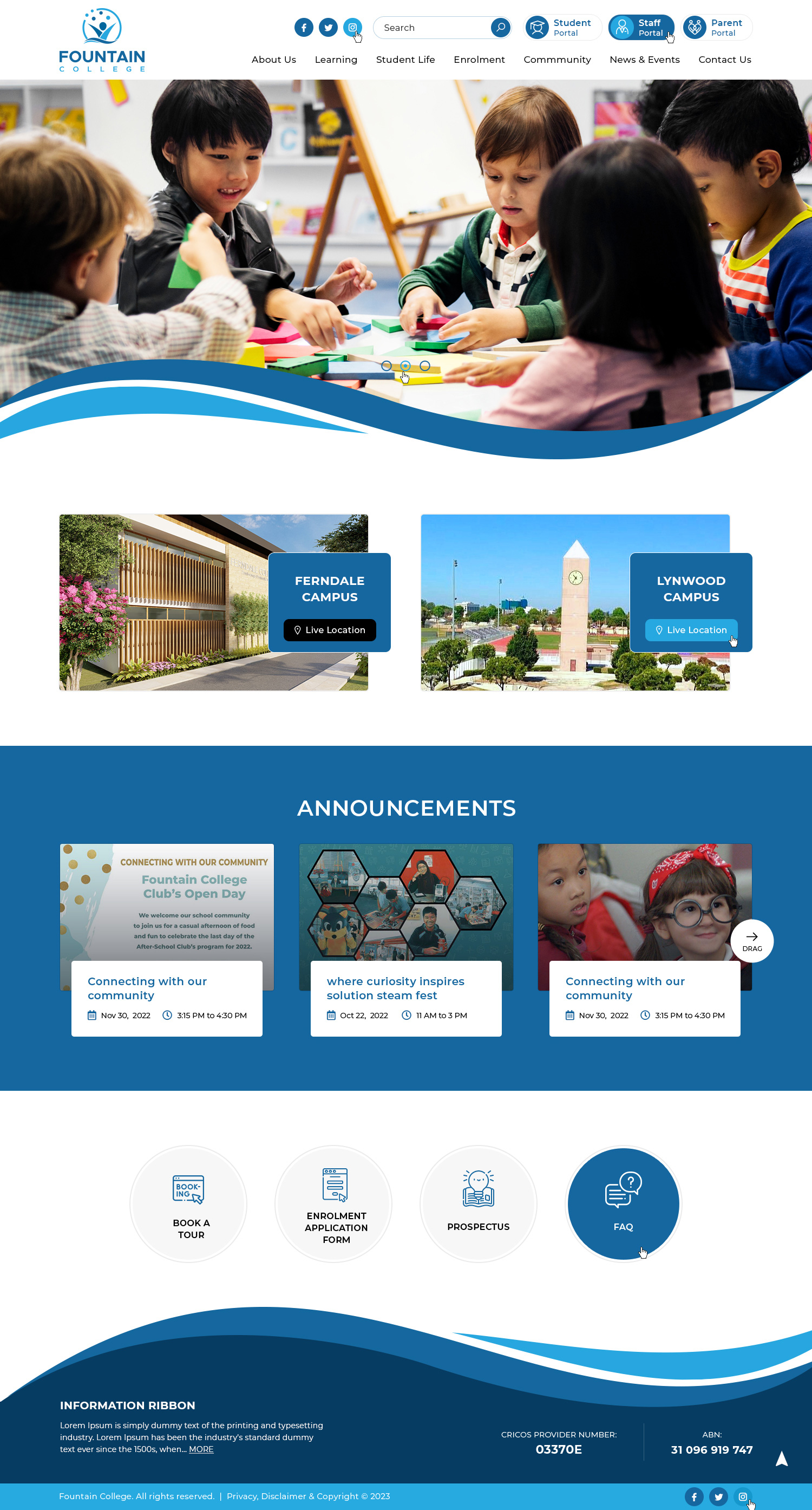 Web Design by Ved Web Services for Fountain College | Design #31212757