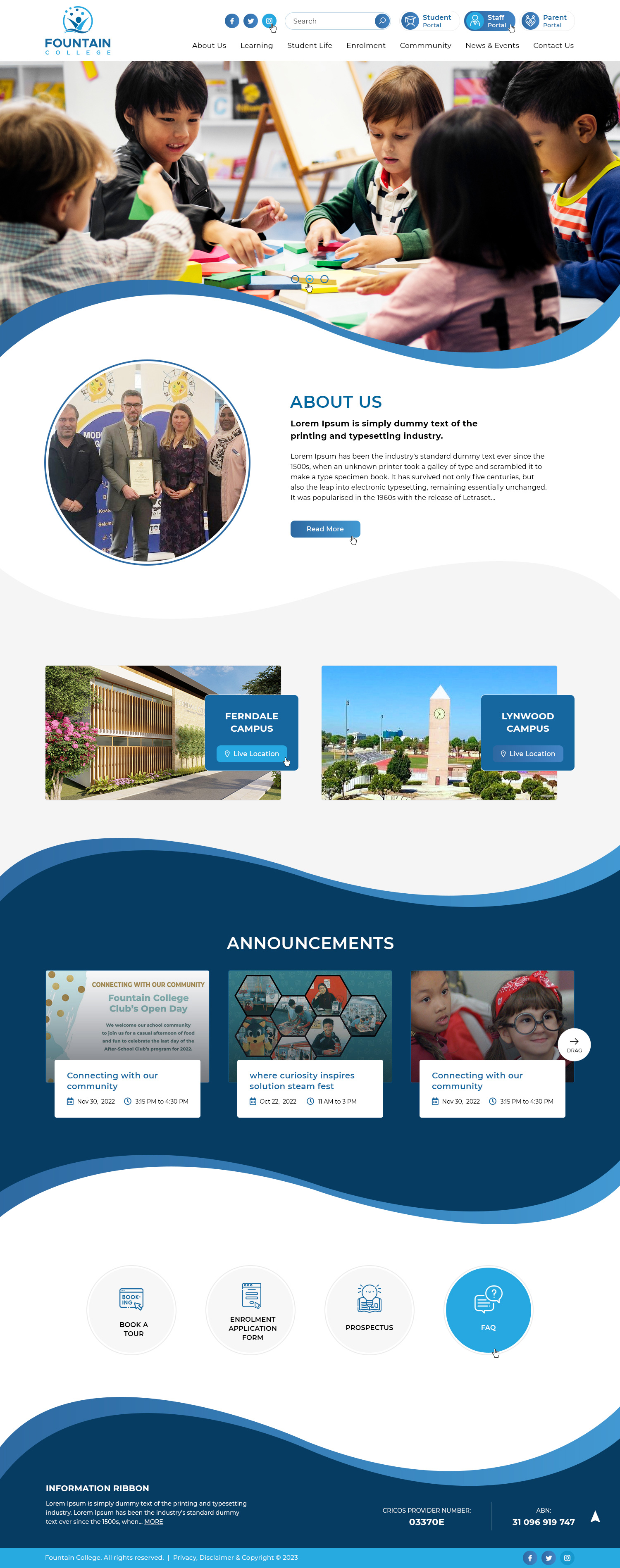 Web Design by Ved Web Services for Fountain College | Design #31212758