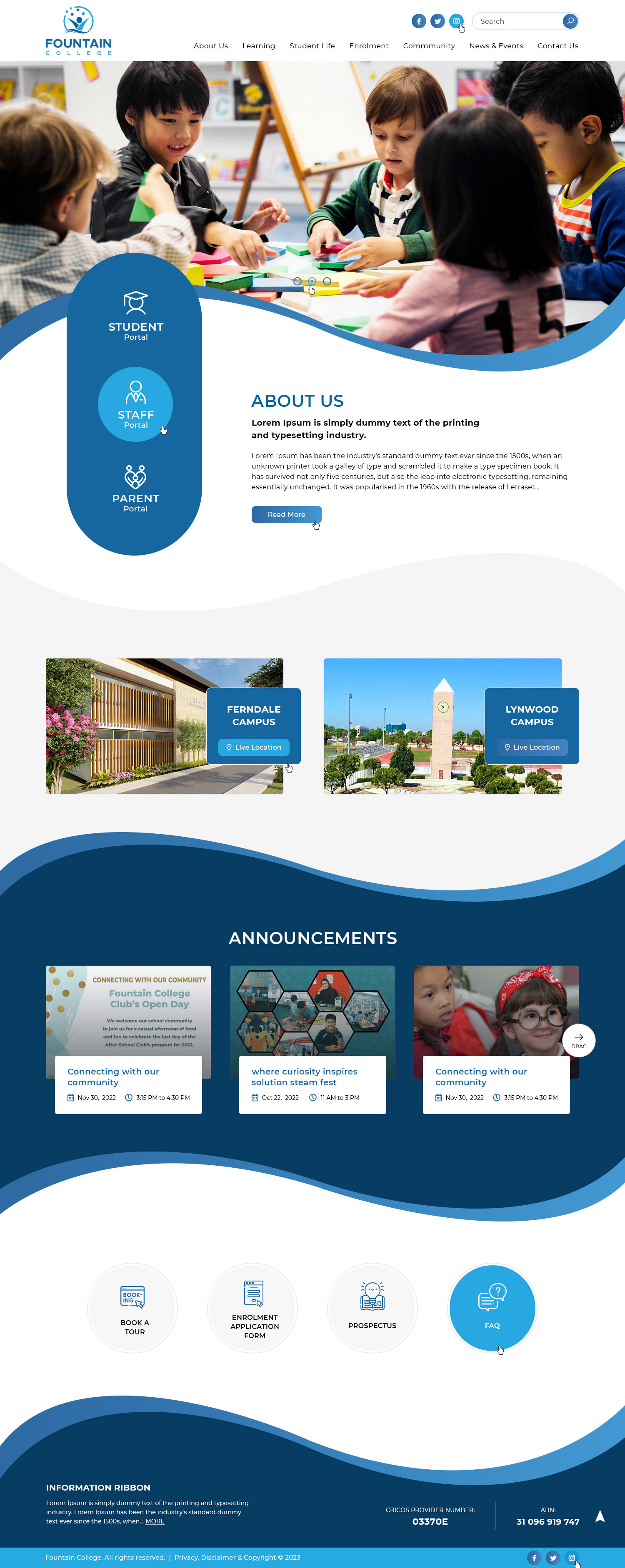 Web Design by Ved Web Services for Fountain College | Design #31253641