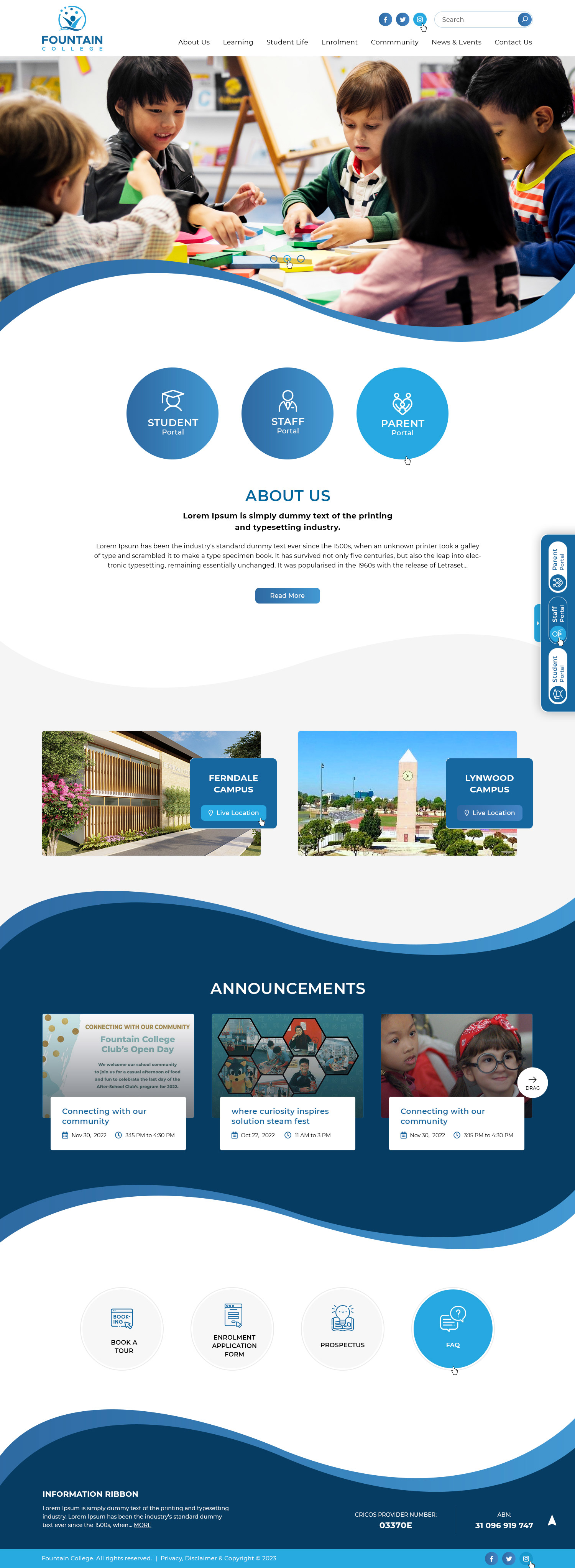Diseño Web por Ved Web Services para Fountain College | Diseño #31276408