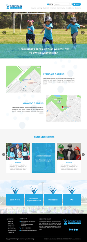 Web Design by Creations Box 2015 for Fountain College | Design #30600144