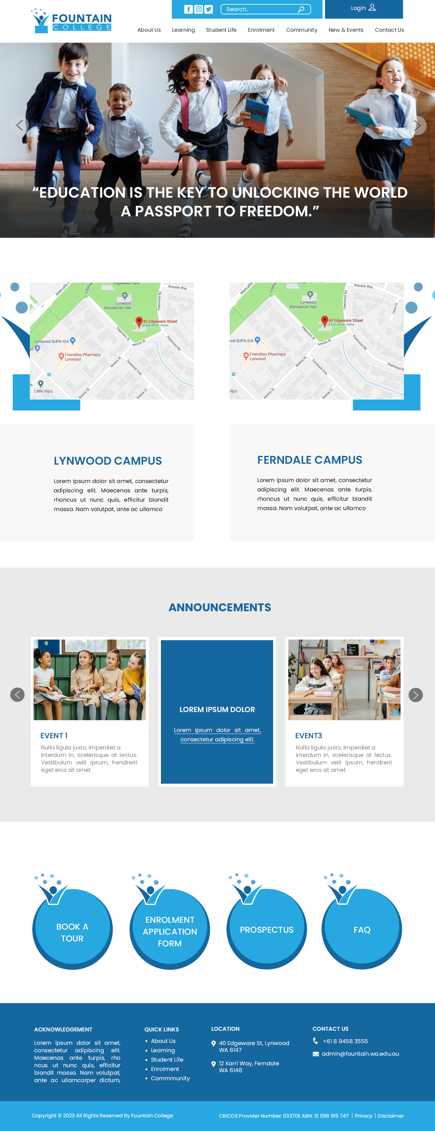 Diseño Web por Creations Box 2015 para Fountain College | Diseño #30623825