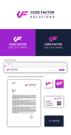 Logo Design by Choiresia.id for CODE FACTOR SOLUTIONS | Design: #30613354