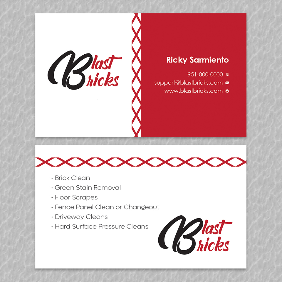 Design de Carte de Visite par YourLogoMaster pour Original underpressure brick and pressurecleaning | Design #30600892