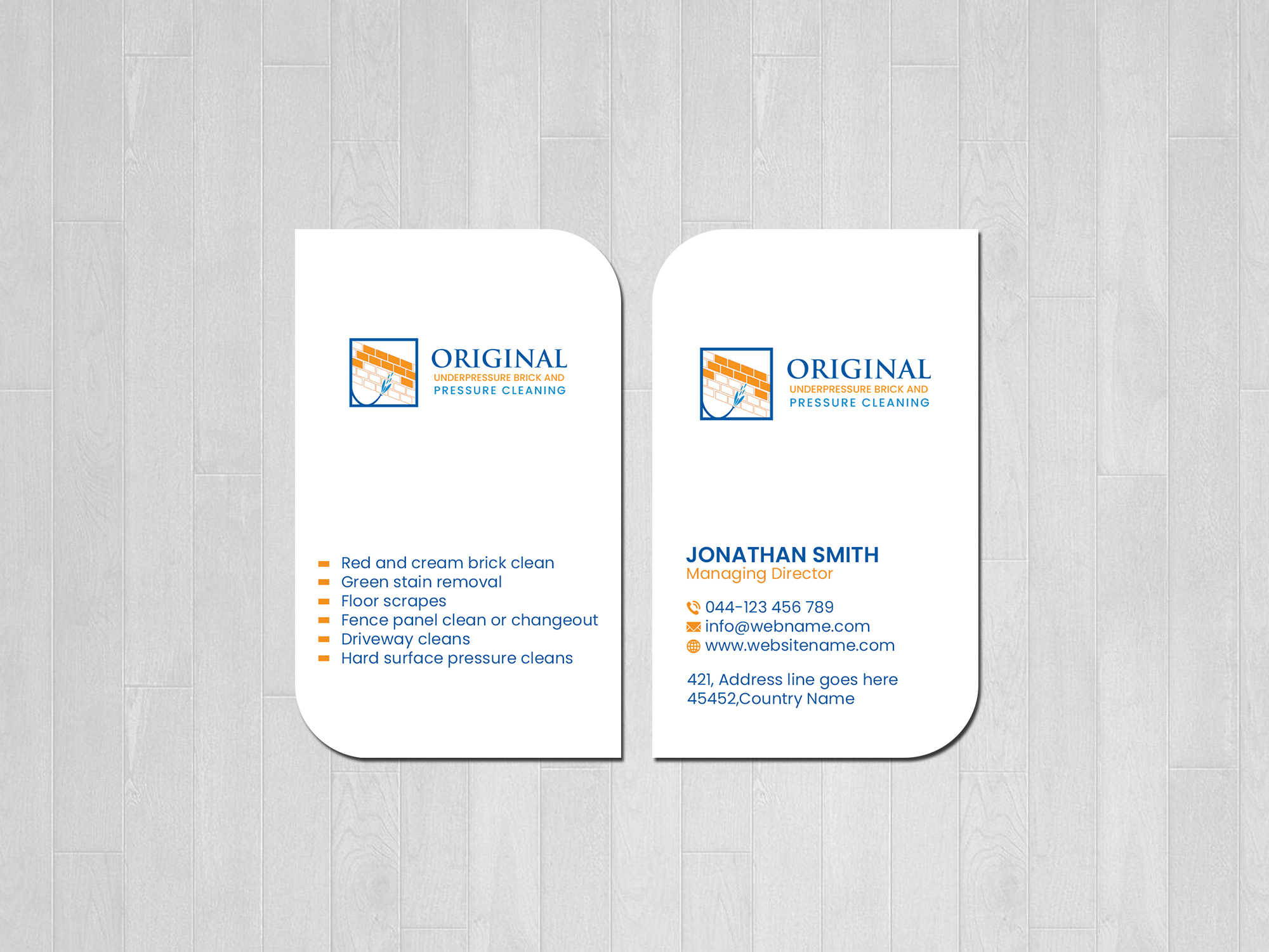 Business Card Design by Creations Box 2015 for Original underpressure brick and pressurecleaning | Design #30606922