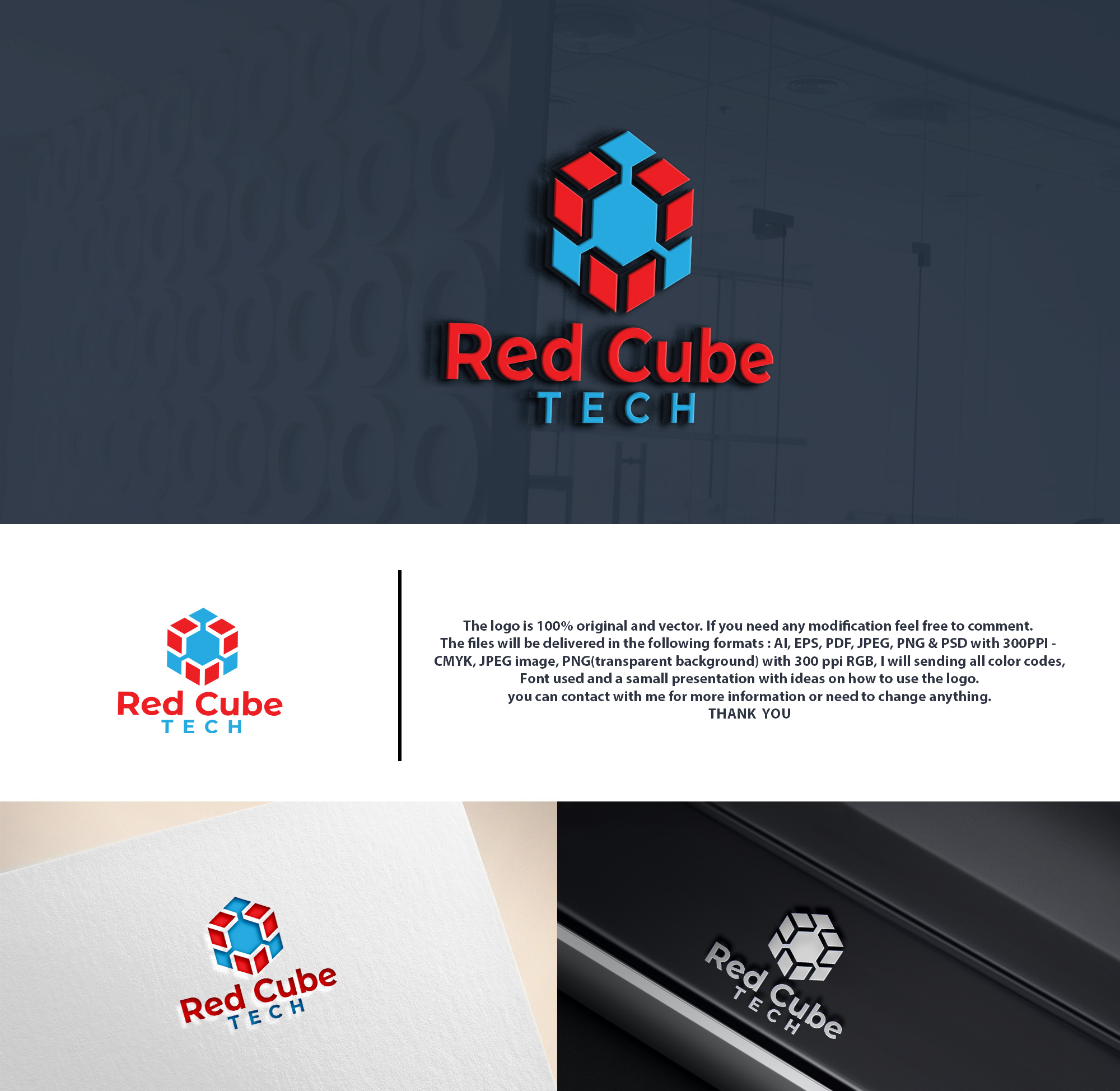 Logo Design by DesignHour for Red Cube Tech | Design #30620068