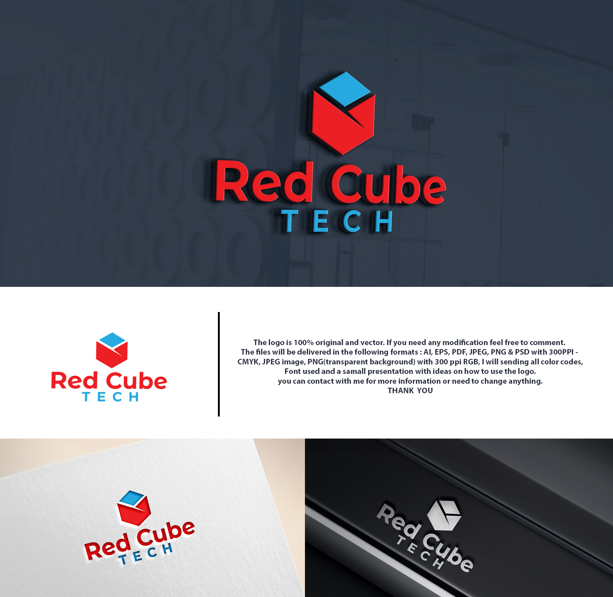 Logo Design by DesignHour for Red Cube Tech | Design #30620069