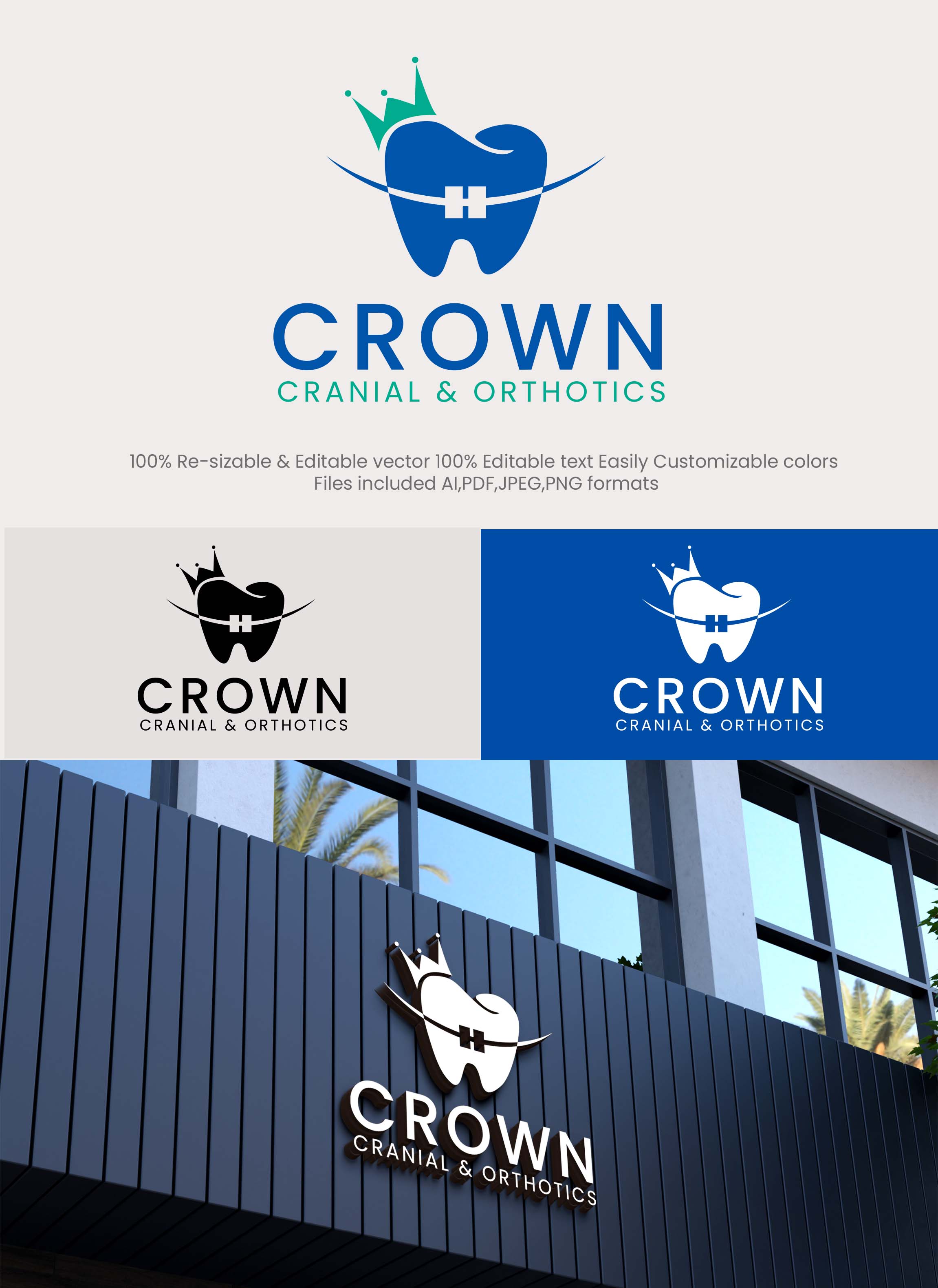 Logo Design by Design Athics for Crown Cranial & Orthotics | Design #30600640