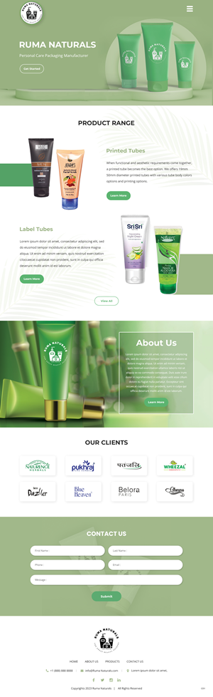 Web Design by pb for Ruma Naturals LLP | Design: #30602689