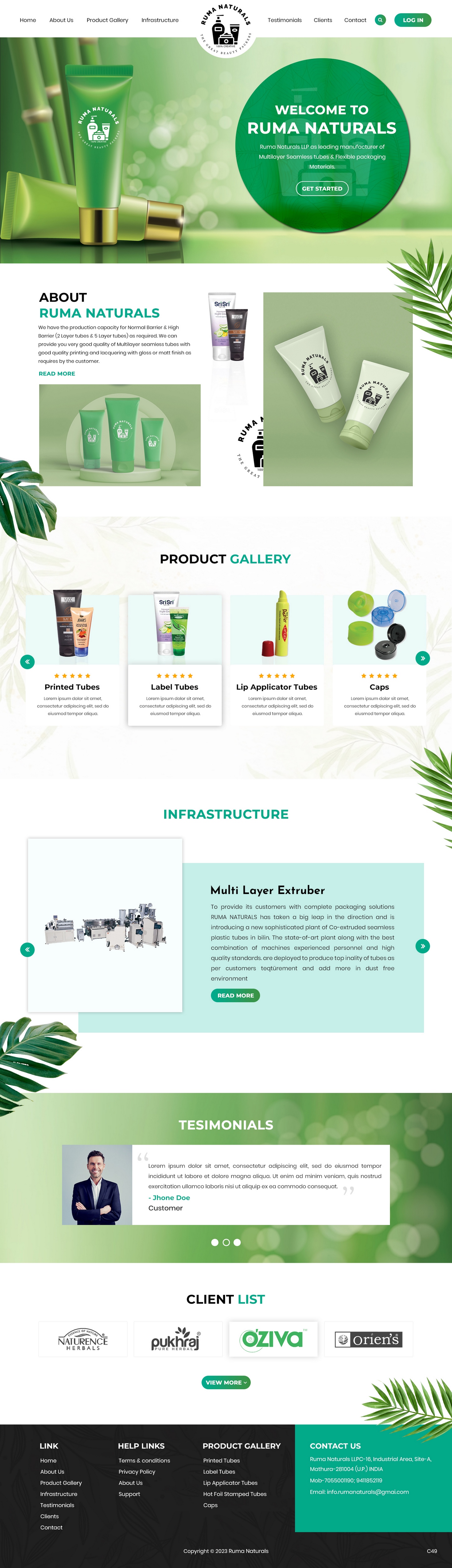 Web Design by pb for Ruma Naturals LLP | Design #30602691
