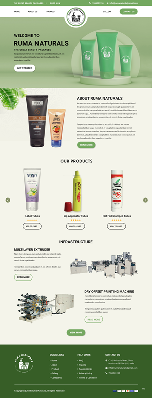 Web Design by pb for Ruma Naturals LLP | Design: #30602702