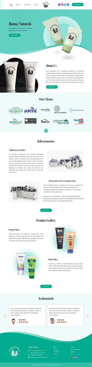 Web Design by pb for Ruma Naturals LLP | Design: #30608828