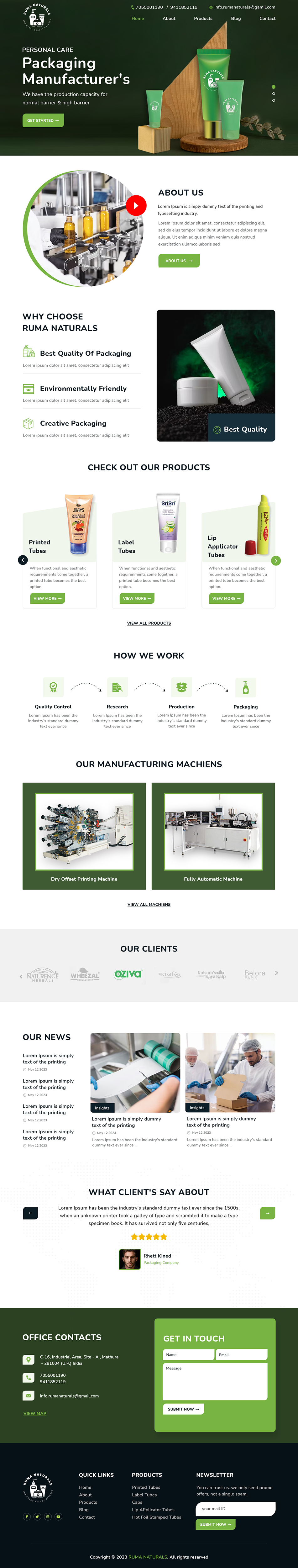 Web Design by sai.designer87 for Ruma Naturals LLP | Design #30639249