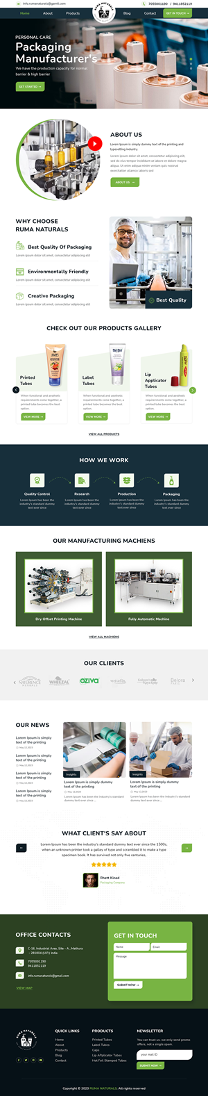 Web Design by sai.designer87 for Ruma Naturals LLP | Design: #30639250