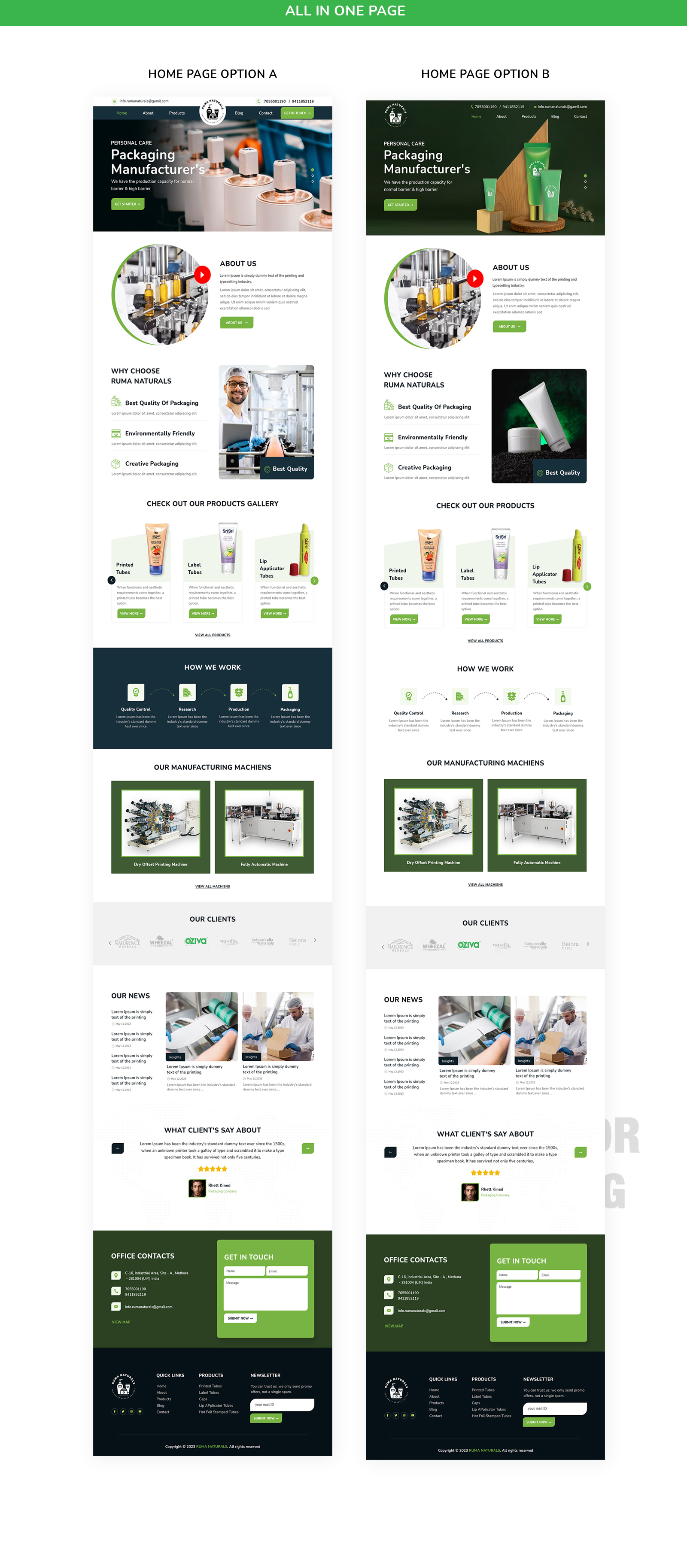 Web Design by sai.designer87 for Ruma Naturals LLP | Design #30639251