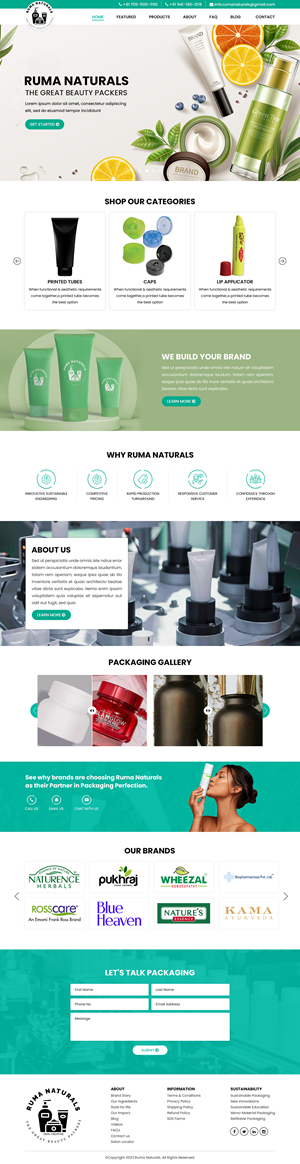 Web Design by Titan Eagle for Ruma Naturals LLP | Design: #30635700