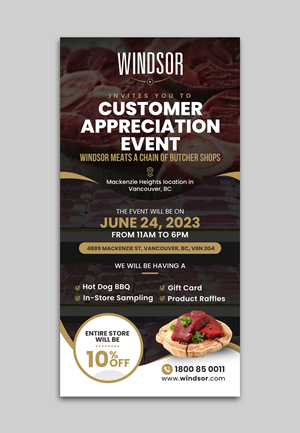 Design de Flyer par debdesign pour Windsor Meats  | Design : #30599560