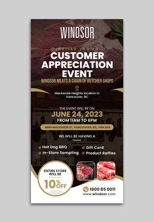 Design de Flyer par debdesign pour Windsor Meats  | Design : #30599561