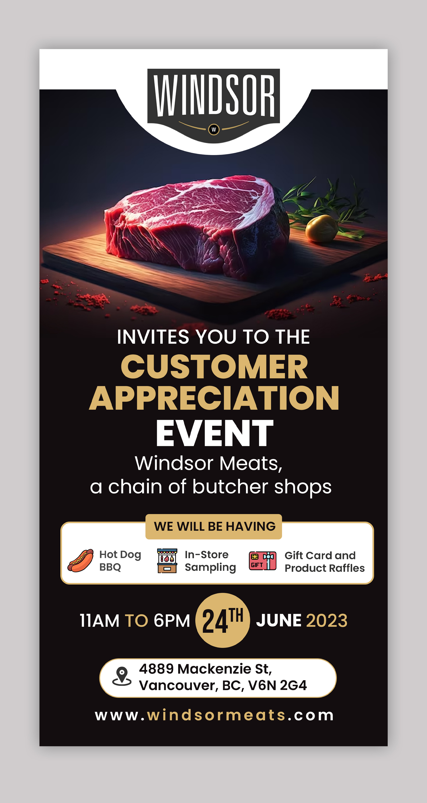 Design de Flyer par debdesign pour Windsor Meats  | Design : #30601457
