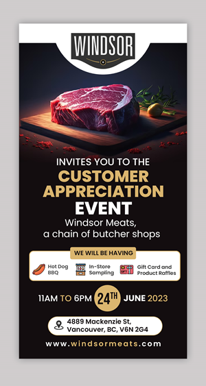 Design de Flyer par debdesign pour Windsor Meats  | Design : #30601457
