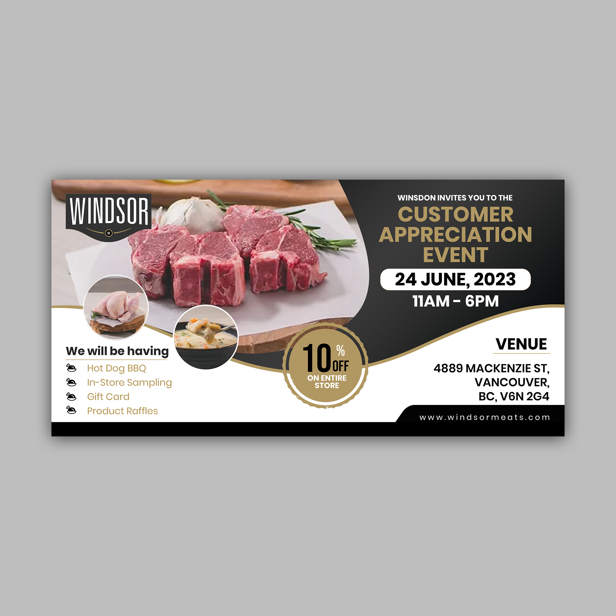 Design de Flyer par debdesign pour Windsor Meats  | Design #30602400