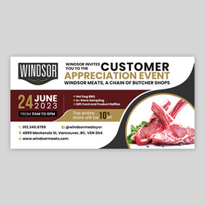 Design de Flyer par debdesign pour Windsor Meats  | Design : #30602592