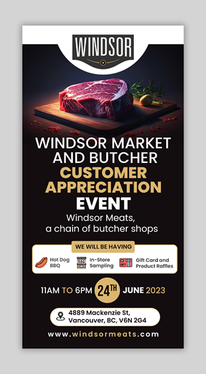 Design de Flyer par debdesign pour Windsor Meats  | Design : #30693038