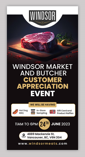 Design de Flyer par debdesign pour Windsor Meats  | Design : #30699725