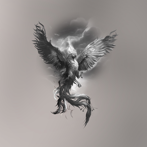 Black and grey Phoenix tattoo realistic style | 23 Tattoo Designs for a ...