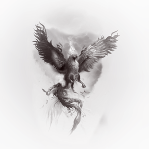 Black and grey Phoenix tattoo realistic style | 23 Tattoo Designs for a ...