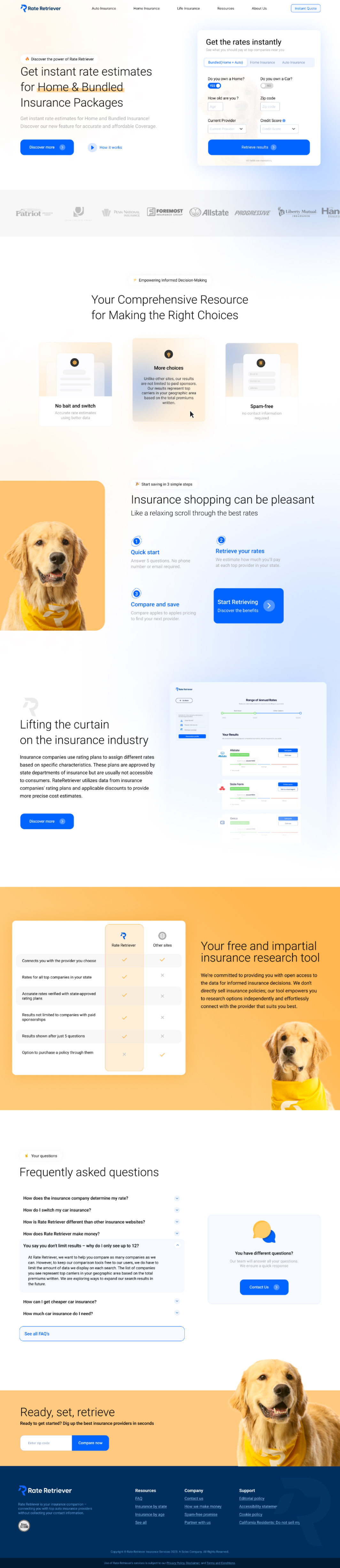 Web Design by Wolfpencil Designs for Rate Retriever | Design #30639753