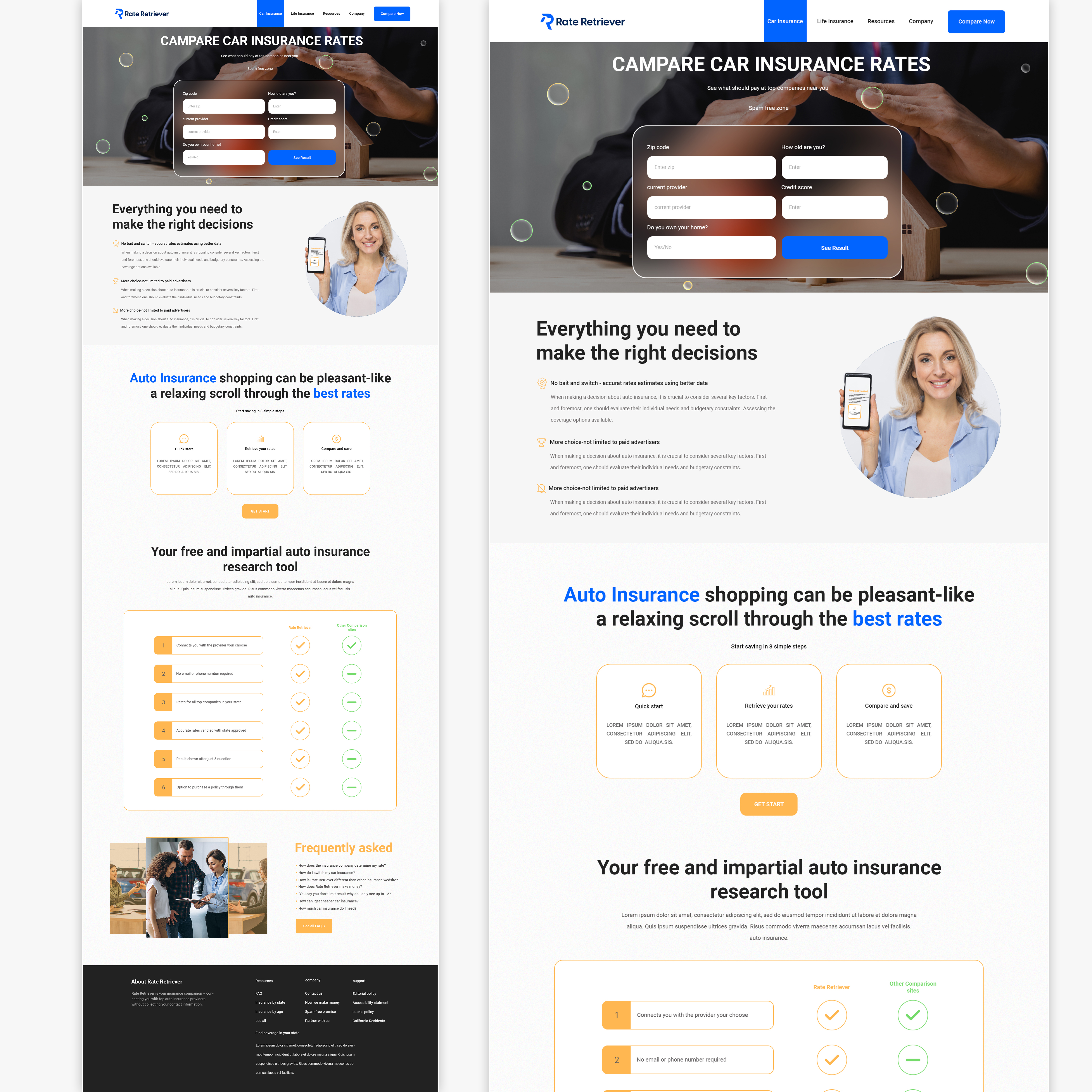 Web Design by dxdesignz for Rate Retriever | Design #30656649