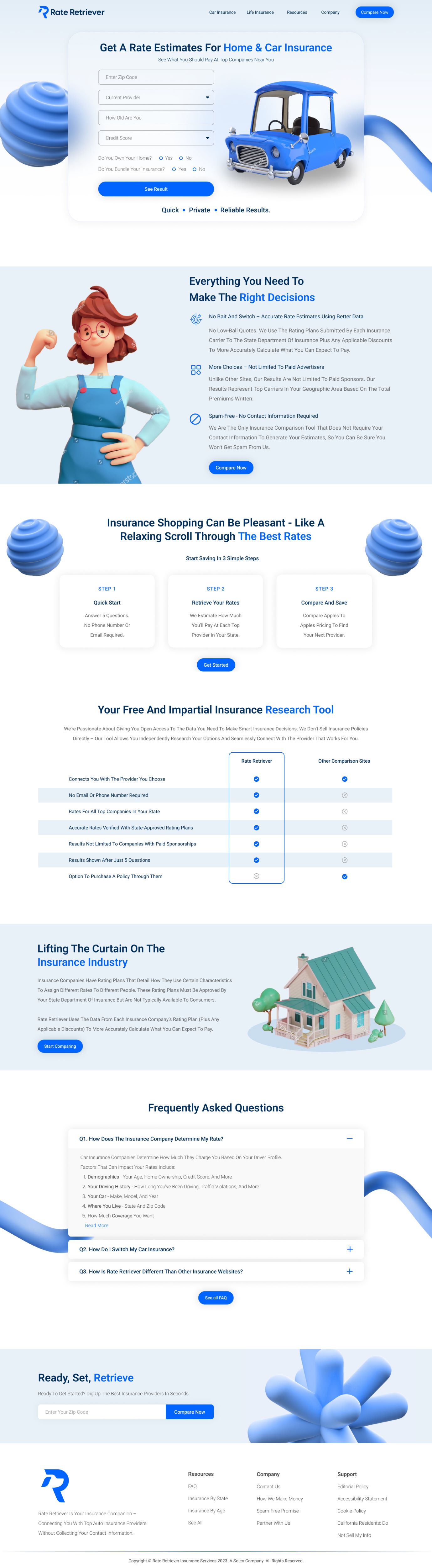 Web Design by Eppeok for Rate Retriever | Design #30641356