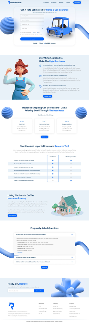Web Design by Eppeok for Rate Retriever | Design: #30641356