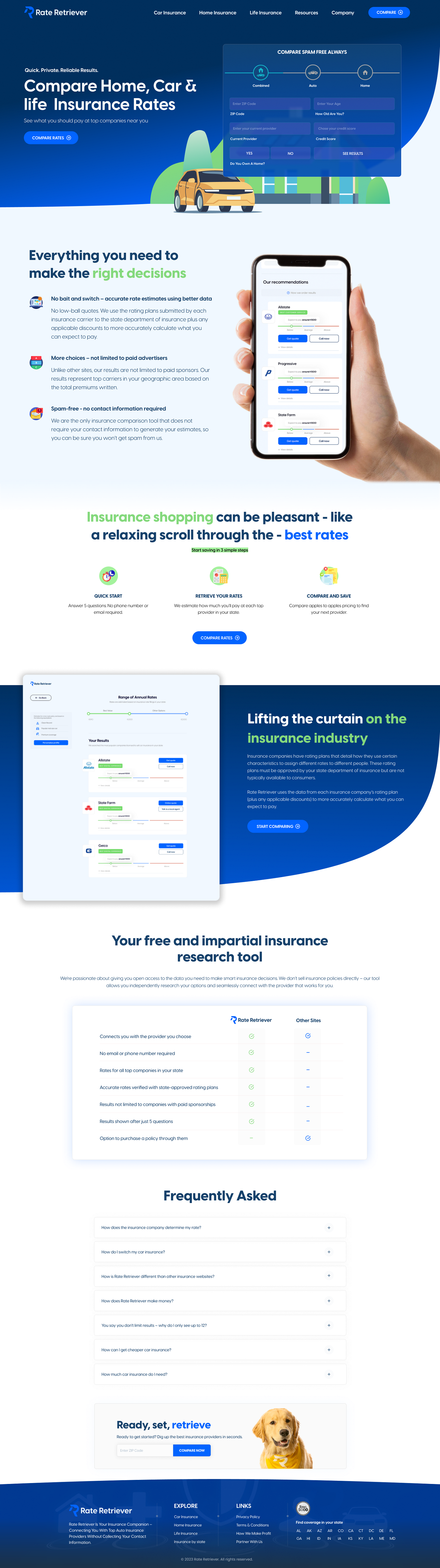 Web Design by Splice-07 for Rate Retriever | Design #30615218