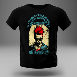 Kindness is Punk Edgy T Shirt, 70's punk feel with bold graphics