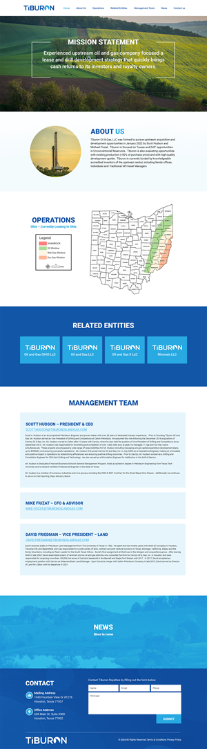 Web Design par MAHABA pour Tiburon OIl and Gas | Design : #30617597