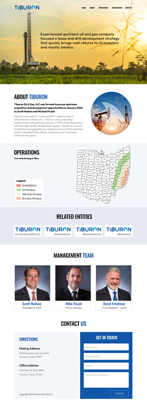 Web Design par M79 pour Tiburon OIl and Gas | Design : #30625023