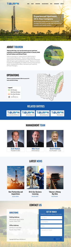 Web Design par M79 pour Tiburon OIl and Gas | Design : #30626829