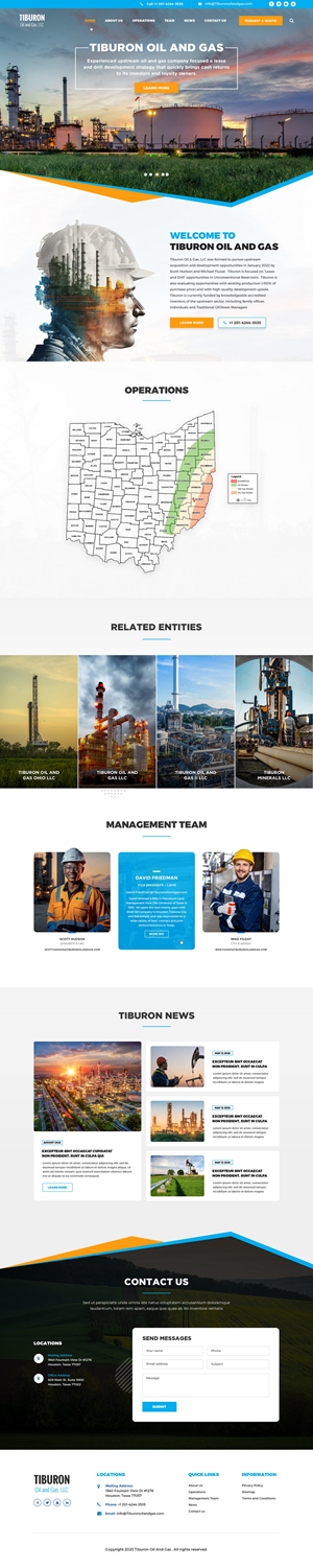Web Design par pb pour Tiburon OIl and Gas | Design : #30615766