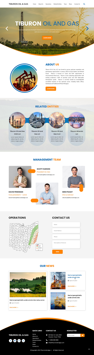 Web Design par pb pour Tiburon OIl and Gas | Design : #30615769