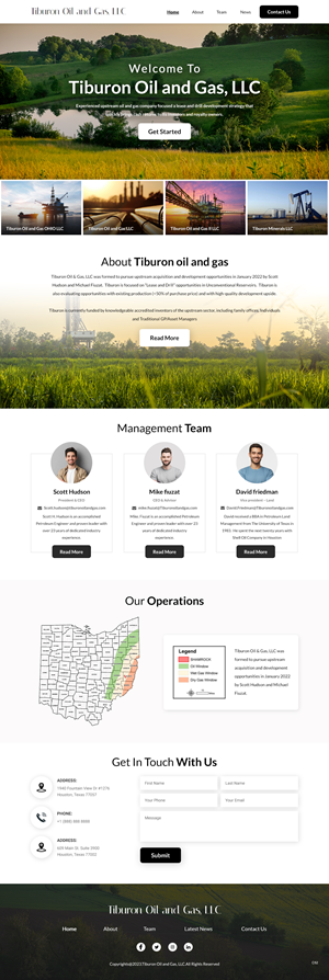 Web Design par pb pour Tiburon OIl and Gas | Design : #30615770
