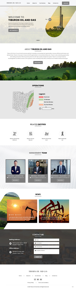 Web Design par pb pour Tiburon OIl and Gas | Design : #30615771