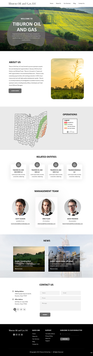 Web Design par pb pour Tiburon OIl and Gas | Design : #30615772