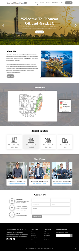Web Design par pb pour Tiburon OIl and Gas | Design : #30615773