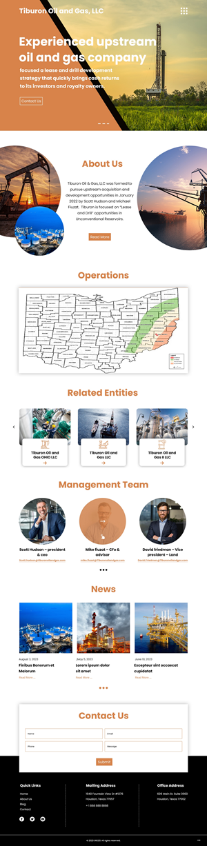 Web Design par pb pour Tiburon OIl and Gas | Design : #30615774
