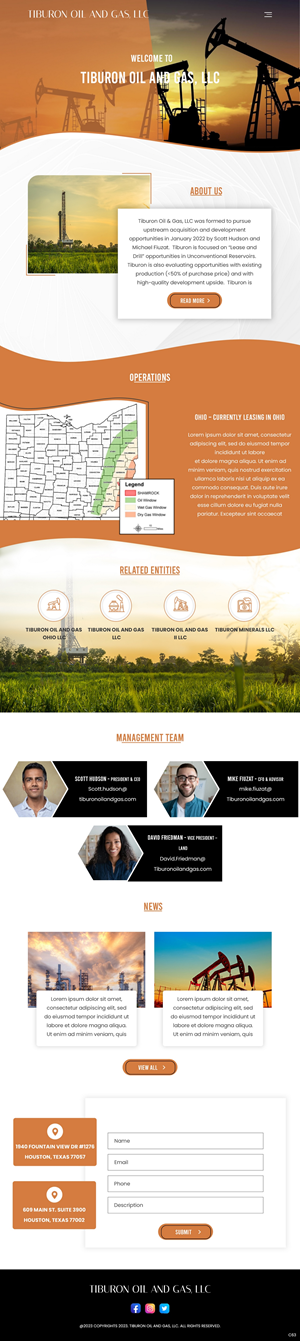 Web Design par pb pour Tiburon OIl and Gas | Design : #30615775